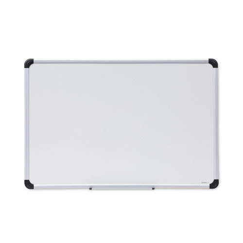 Deluxe Porcelain Magnetic Dry Erase Board, 36 X 24, White Surface, Silver/black Aluminum Frame