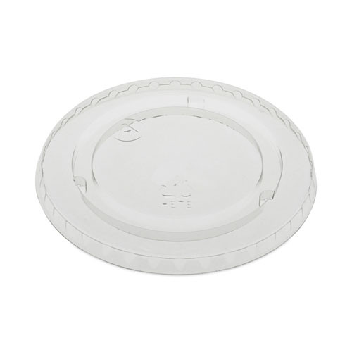 Earthchoice Strawless Rpet Lid, Flat Lid, Fits 9 Oz To 20 Oz "a" Cups, Clear 1,020/carton