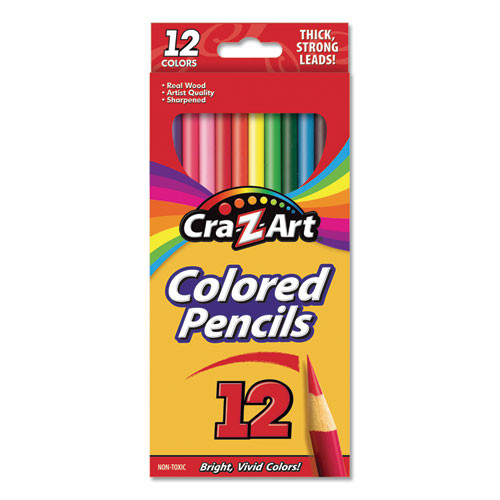 Colored Pencils, 12 Assorted Lead And Barrel Colors, 12/set