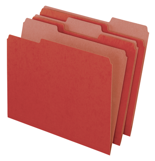 PFX04311EE EarthWise® by Pendaflex® 100% Recycled File Folders, Red, Letter Size, 100/BX