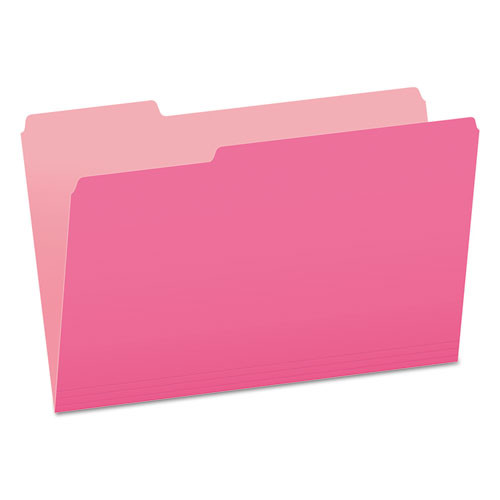 PFX15313PIN Pendaflex® Two-Tone Color File Folders, Legal Size, Pink, 1/3 Cut, 100/BX