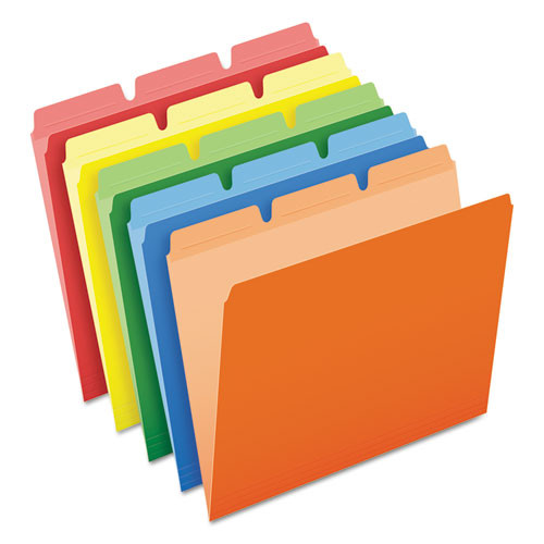 PFX42338 Pendaflex® Ready-Tab™ Reinforced File Folders, Letter Size, Assorted Colors, 1/3 Cut, 50/BX