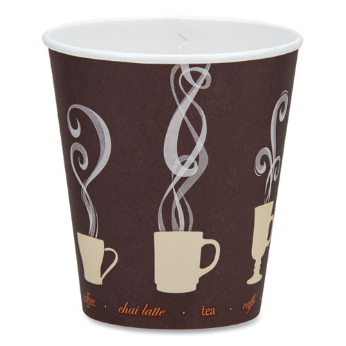 Thermoguard Insulated Paper Hot Cups, 12 Oz, Steam Print Design, 600/carton