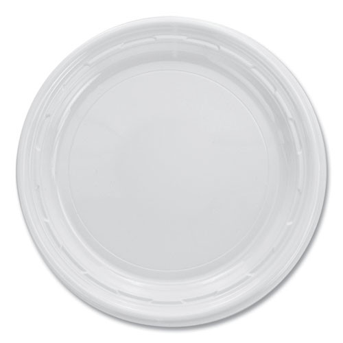 Famous Service Plastic Dinnerware, Plate, 6" Dia, White, 125/pack, 8 Packs/carton