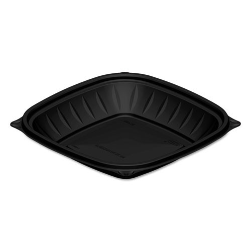 Presentabowls Pro Black Square Bowls, 24 Oz, 8.5 X 8.5 X 1.8, Plastic, 63/bag, 4 Bags/carton