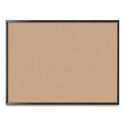 Cork Bulletin Board, 47 X 35, Tan Surface, Black Frame