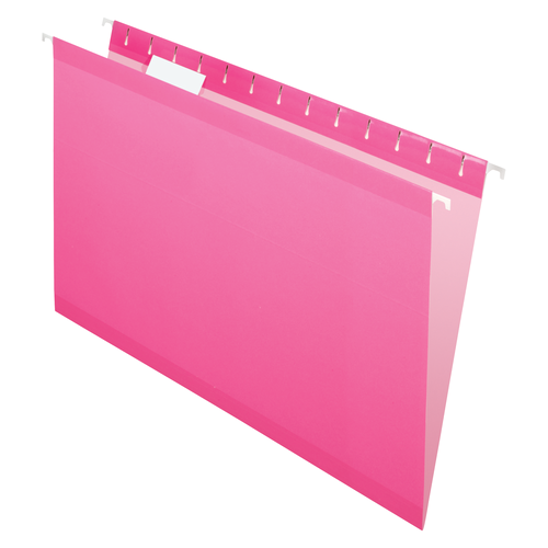 PFX0415315PIN Pendaflex® Reinforced Hanging Folders, Legal Size, Pink, 1/5 Cut, 25/BX