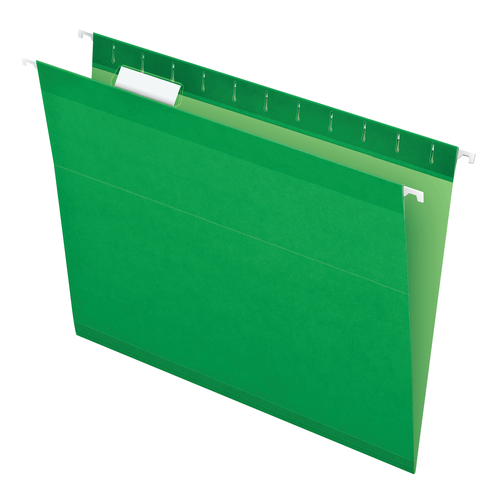 PFX0415215BGR Pendaflex® Reinforced Hanging Folders, Letter Size, Bright Green, 1/5 Cut, 25/BX