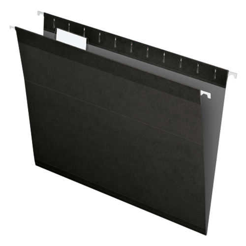 PFX0415215BLA Pendaflex® Reinforced Hanging Folders, Letter Size, Black, 1/5 Cut, 25/BX