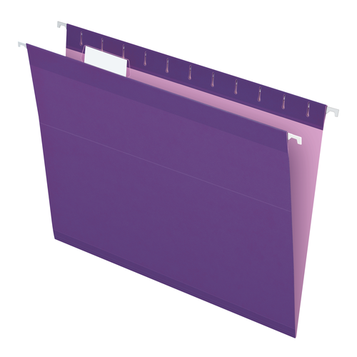 PFX0415215VIO Pendaflex® Reinforced Hanging Folders, Letter Size, Violet, 1/5 Cut, 25/BX