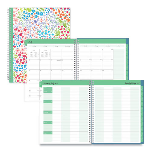 Ditsy Create-your-own Cover Weekly/monthly Teacher Lesson Planner, Two-page Spread (nine Classes), 11 X 8.5, 2023 To 2024