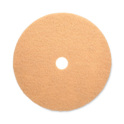 Burnishing Floor Pads, 27" Diameter, Tan, 5/carton