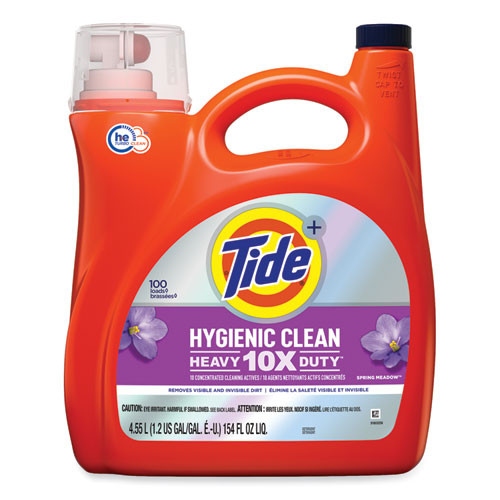 Hygienic Clean Heavy 10x Duty He Liquid Laundry Detergent, Spring Meadow, 154 Oz Bottle, 4/carton