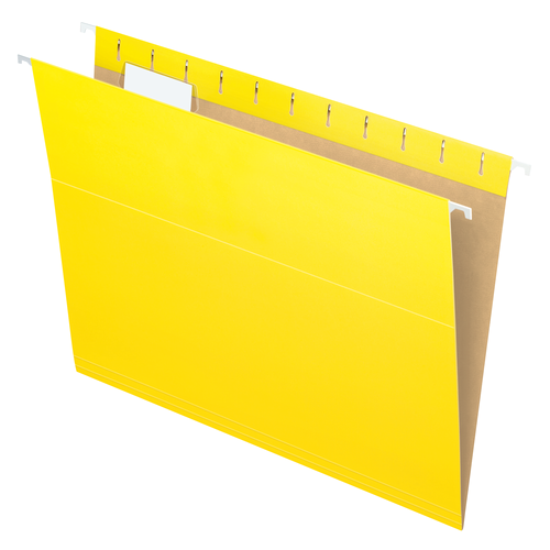 PFX81606EE Pendaflex® Recycled Hanging Folders, Letter Size, Yellow, 1/5 Cut, 25/BX