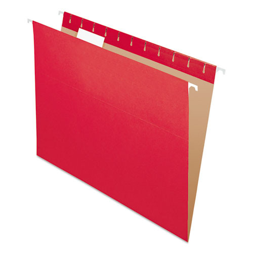 PFX81608 Pendaflex® Recycled Hanging Folders, Letter Size, Red, 1/5 Cut, 25/BX