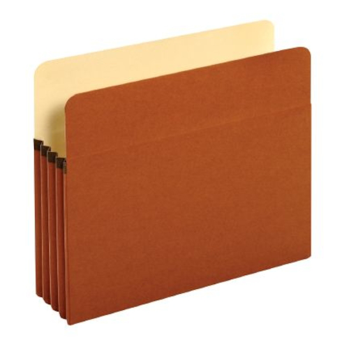 PFX51524E5 Pendaflex® File Pockets, Letter Size, Red Fiber, 3.5" Expansion, 5/PK.