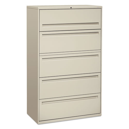 Brigade 700 Series Lateral File, 4 Legal/letter-size File Drawers, 1 File Shelf, 1 Post Shelf, Light Gray, 42" X 18" X 64.25"