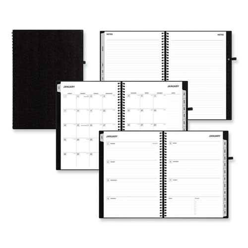 Aligned Weekly/monthly Notes Planner, 8 X 5, Black Cover, 12-month (jan To Dec): 2024