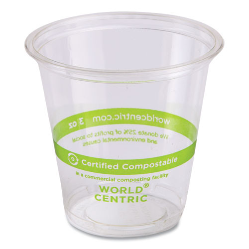 Pla Clear Cold Cups, 3 Oz, Clear, 2,500/carton