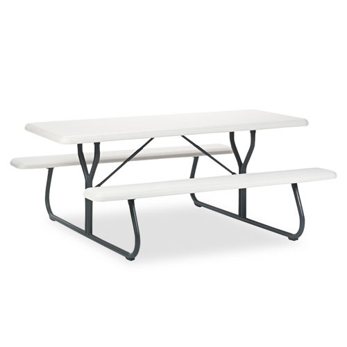 Indestructable Classic Picnic Table, Rectangular, 72" X 30" X 29", Platinum/gray