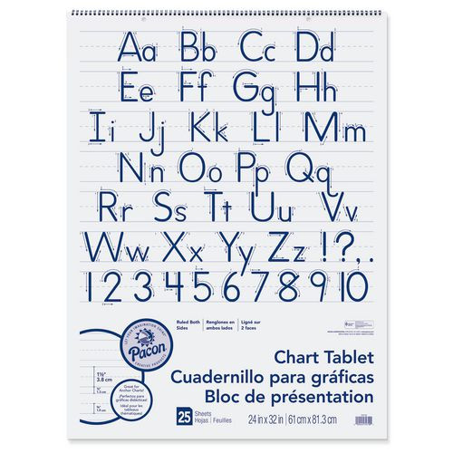 Chart Tablets, Presentation Format (1.5" Rule), 24 X 32, White, 25 Sheets, 12/carton