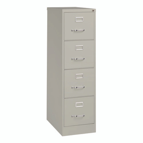 Economy Vertical File, 4 Letter-size File Drawers, Light Gray, 15" X 25" X 52"