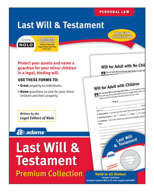 ABFALFP117 Last Will & Testament with CD, Forms and Instructions