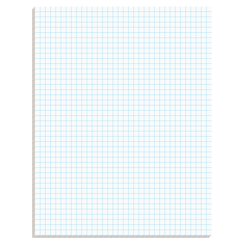 TOP99522 TOPS™ Graph Pads, 8-1/2" x 11", Glue Top, Graph Rule (4 x 4 front, 5 x 5 back), 50 Sheets, 6 Pack