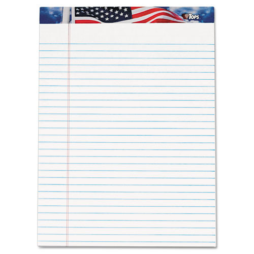 TOP75111 American Pride™ Writing Tablet, 8-1/2" x 11-3/4", Perforated, White, Legal/Wide Rule, 50 SH/PD, 12 PD/PK