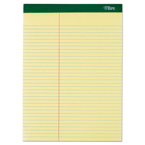 TOP63396 Double Docket™ Writing Tablet, 8-1/2" x 11-3/4", Perforated, Canary, Law Rule, 100 SH/PD, 6 PD/PK