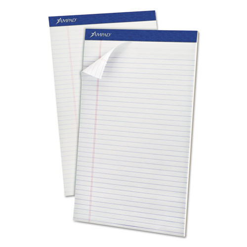 TOP20330 Ampad® Writing Pad, 8-1/2" x 14", Wide Rule, White, 50 SH/PD, 12 PD/PK