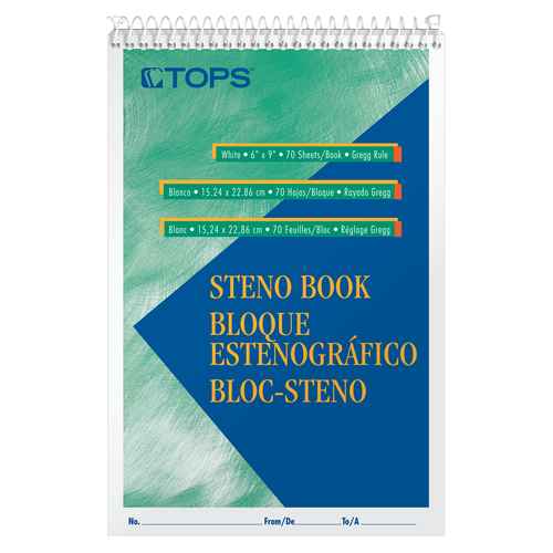 TOP8010 TOPS™ Steno Books, 6" x 9", Gregg Rule, 70 Sheets, 12 Pack