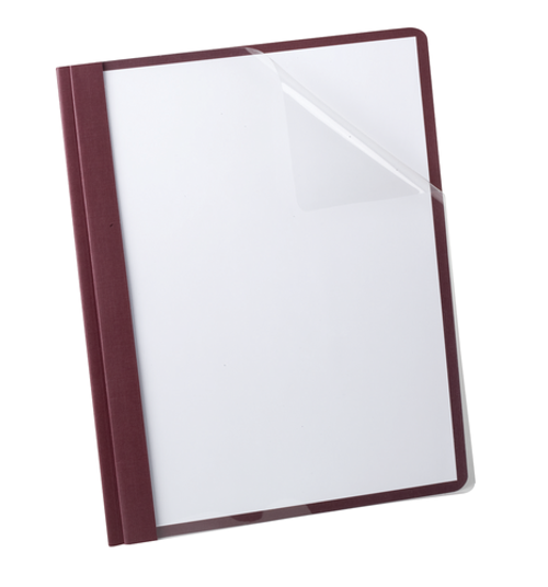 OXF53341EE Linen Clear Front Report Covers, Letter Size, Burgundy