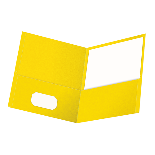 OXF57509EE Oxford® Twin Pocket Folder, Letter Size, Yellow