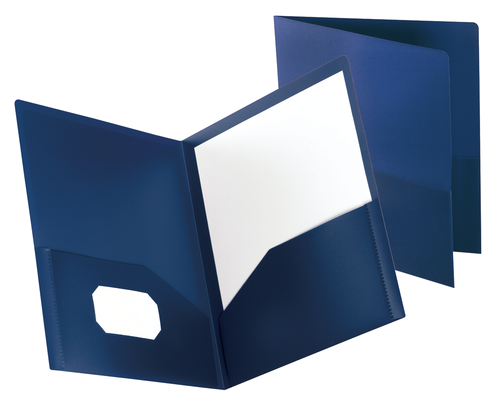 OXF57402EE Poly Twin Pocket Folders, Letter Size, Dark Blue