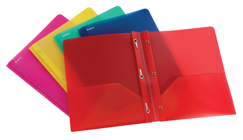 OXF99811EE Translucent Poly Twin Pocket Folders with Fasteners, Letter Size