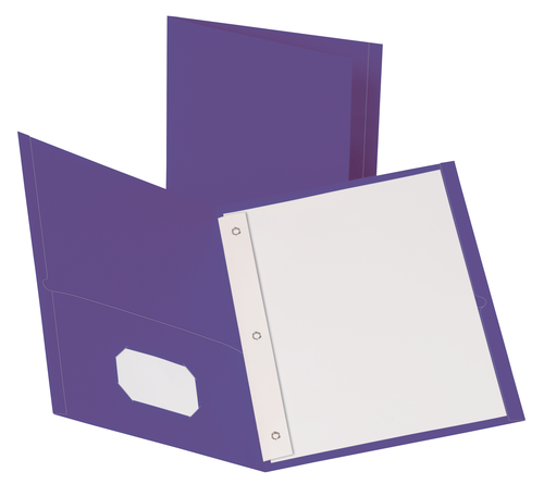 OXF57783 Leatherette Two Pocket Portfolio, Fasteners, Purple, 10 Pack