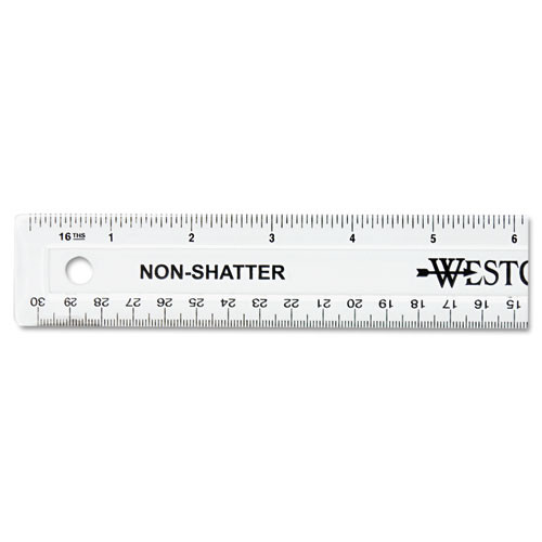 Non-shatter Flexible Ruler, Standard/metric, 12" Long, Plastic, Clear