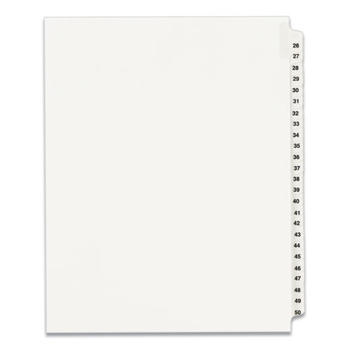 Preprinted Legal Exhibit Side Tab Index Dividers, Avery Style, 25-tab, 26 To 50, 11 X 8.5, White, 1 Set, (1331)