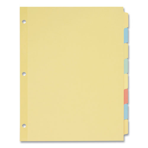 Write And Erase Plain-tab Paper Dividers, 8-tab, 11 X 8.5, Multicolor, 24 Sets