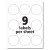 Round Print-to-the Edge Labels With Surefeed, 2.5" Dia, Glossy White, 90/pk