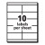 Copier Mailing Labels, Copiers, 2 X 4.25, White, 10/sheet, 100 Sheets/box