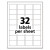 Durable Permanent Id Labels With Trueblock Technology, Laser Printers, 1.25 X 1.75, White, 32/sheet, 50 Sheets/pack