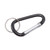 Carabiner Key Chains, (10) 1" X 2" Black Carabiners, (10) 1" Dia Silver Key Rings, Aluminum