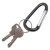 Carabiner Key Chains, (10) 1" X 2" Black Carabiners, (10) 1" Dia Silver Key Rings, Aluminum