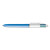 4-color Multi-function Ballpoint Pen, Retractable, Medium 1 Mm, Black/blue/green/red Ink, Blue/white Barrel