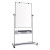 Revolver Easel, 70.8 X 47.2, 80" Tall Easel, Horizontal Orientation, White Surface, Silver Aluminum Frame