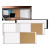 Cubicle Workstation Dry Erase Board, Combo Magnetic Dry Erase/bulletin, 48" X 18", Tan/white Surface, Satin Aluminum Frame