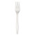 Heavyweight Polystyrene Cutlery, Fork, Plastic, White, 1,000/carton
