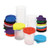 No-spill Paint Cups, Assorted Color Lids/cear Cups, 10/set